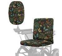 Wanyint Coprisedile per scooter per anziani disabili, protegge da vento/polvere/sole, copertura per sedia a rotelle elettrica per sedie a rotelle elettriche, scooter mobilità, vintage, farfalla, fiore