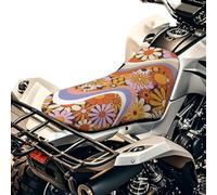 Wanyint Coprisedile universale per ATV, 63 x 25 cm, con bordo elastico, impermeabile, antiscivolo, a quattro ruote, adatto per Honda Rancher 420, Polaris Sportsman 450, Hippie Flower Daisy Orange