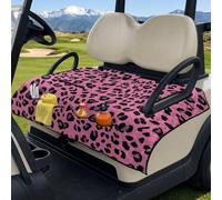 Wanyint Coprisedile universale per golf cart a 2 posti, pieghevole come una borsa con manico, 130 x 76 cm, adatto per auto EZGO/Club, 4 tasche, lavabile in lavatrice, stampa leopardata rosa
