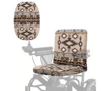 Wanyint Coprisedile universale per sedia a rotelle elettrica, antipolvere, accessori per scooter per anziani, disabili, decorativo, kaki azteco sud-ovest
