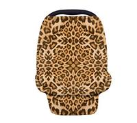 Wanyint - Coprisedili per auto, motivo leopardato con stampa animalier, per seggiolino auto, per neonati, ragazzi e ragazze, multiuso