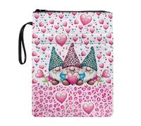 Wanyint Custodia per libro per ragazze, protezione per libri con cerniera e tasca frontale, per amanti dei gatti, per amanti dei libri, 29 x 21 cm, per San Valentino, stampa leopardata rosa