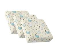 Wanyint Fodera per cuscino per divano elasticizzata, lavabile in lavatrice, rimane in posizione, decorazione per la casa per cani, gatti, simpatico pollo in stile cartone animato