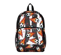 Wanyint Grande zaino trasparente in PVC resistente borsa trasparente 17 pollici zaino universitario vedere attraverso la borsa del libro per ragazzi ragazze bambini, Fuoco Fiamma Calcio Star, One Size