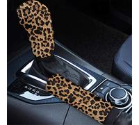 Wanyint Leopardo Animale Stampa Neoprene Auto Freno A Mano Copertura Della Manopola Del Cambio Set Wild Cheetah Car Interior Decor Accessori