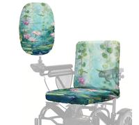 Wanyint Mobility Scooter Accessori per anziani disabili, accessori di protezione per sedia a rotelle elettrica, lavabile in lavatrice, copertura antipolvere 89,7 x 45,7 cm, fiore di loto foglia