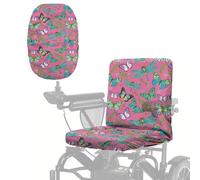 Wanyint Mobility Scooter Accessories - Coprisedile per sedia a rotelle elettrica, lavabile in lavatrice, con bordo elastico, 88,9 x 45,7 cm (lunghezza x larghezza), motivo farfalla libellula, rosa e