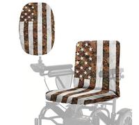Wanyint Mobility Scooter Seat Cover antipolvere Protector Accessori con bordo elastico, facile da installare e pulire Power Chair Seat Cover per anziani disabili, mimetico caccia bandiera americana
