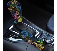 Wanyint - Set di 2 copripomello del cambio in neoprene per auto con stampa a farfalla, accessori decorativi per auto, adatti alla maggior parte delle auto, berlina, SUV, furgoni