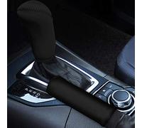 Wanyint Set di coperture per pomello del cambio e freno a mano in neoprene nero solido, accessori decorativi per interni dell'auto, traspiranti e con buona presa