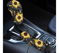 Wanyint - Set di copri pomello del cambio in neoprene con stampa di girasole e api