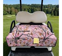 Wanyint Telo coprisedile per golf cart con design pieghevole e maniglia per il trasporto, universale 130 x 77 cm, comodo poliestere trapuntato, 4 tasche anteriori, facile da pulire, rosa mimetico