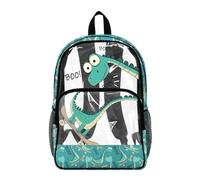Wanyint Zaino trasparente per ragazzi e ragazze, zaino trasparente da 43 cm, resistente, in PVC e poliestere, leggero zaino da viaggio, Dinosaur Skateboard Blu, One Size, Casual