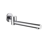 Wanym Bocca da Muro per Vasca da Bagno, Pieghevole Bagno Ottone Vasca da Bagno Uscita Acqua Vasca da Bagno Bacino, Extra Lungo Bocca Erogazione 180° Girevole Rubinetto,Round Chrome