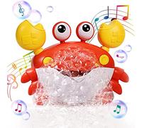 Wanym Giocattoli da Bagno per Bambini Bolle, Giocattolo da Vasca a Forma di Granchio Giocattoli con Bolle Squirters Macchina per Bolle con Musica per Vasca da Bagno Bambini Tempo,Rosso