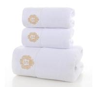 Wanym Set di Asciugamani da Bagno in Spugna, Assorbenti e Resistenti, Cotone 100% - Morbidi e Assorbenti, Viso e Uso Quotidiano, per Bagno, Spa e Palestra,Bianca,Towel