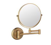 Wanym Specchio Per Trucco da Parete, Specchio Rotondo da Parete, Specchio Estensibile Ingrandimento 5X Rotazione a 360° Bifacciale Specchio Bagno Per Trucco, Rasatura, Cura del Viso,Antique