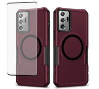 Wanyuexes Cover per Galaxy Note 20 Ultra 5G Case, per Samsung Note 20 Ultra Vetro Temperato, Compatibile con MagSafe Custodia per Samsung Galaxy Note 20 Ultra Vin rouge