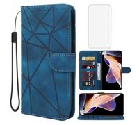 Wanyuexes Cover per Redmi Note 11 Pro+ 5G/Redmi Note 11 ProPlus Vetro Temperato Pellicola, Flip Caso in PU Pelle Portafoglio Slot per Schede Custodia per Xiaomi Redmi Note 11 Pro+ 5G bleu