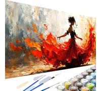 Wanziho Dipingi con i Numeri Bambini Balletto, Kit Pittura a Numeri 70x140cm, 3 Pennelli e Colori Acrilici, Età 5-9 Anni, Non Ripiegabile