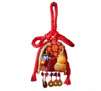 Wanziknot - Scopa portafortuna fatta a mano per capodanno cinese, ornamento tradizionale da appendere alla porta di casa, simboleggia spazzare via la sfortuna (C)