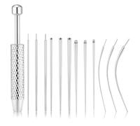 Waoclowr Applicatore per piercing a forma di sfera, in acciaio , 14G | Set di strumenti per piercing facile da usare con semplici istruzioni in 3 passaggi, per inserire e rimuovere comodamente i