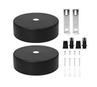 WAONIQ 2 pezzi baldacchino a soffitto nero lampada a baldacchino 80 x 25 mm metallo nero, raccordo a morsetto in metallo a baldacchino rosetta adatto per lampade, accessorio per luce baldacchino