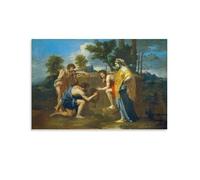WAONZZAI Poster con stampa artistica su tela, motivo: I pastori di Arcadia (Et in Arcadia Ego), C.1638 Nicolas Poussin, decorazione artistica da parete per la casa, senza cornice, 60 x 90 cm