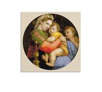 WAONZZAI Poster con stampa artistica su tela, motivo: Madonna della Seggiola, C.1512, Raffaello Sanzio Raffaello, decorazione per la casa, 30 x 30 cm