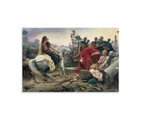 WAONZZAI Poster con stampa artistica su tela, motivo: Vercingetorix getta le braccia ai piedi di Giulio Cesare, stampa artistica su tela, decorazione per la casa, senza cornice, 40 x 60 cm