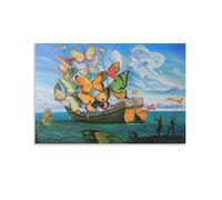 WAONZZAI Poster con stampa su tela di Salvador Dalì - Nave con farfalle e vele, decorazione per la casa, senza cornice, 30 x 45 cm