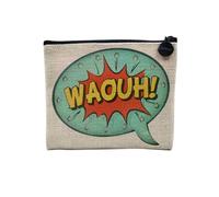 Waouh Comics Super Hero - Astuccio in lino per trucco in tela effetto lino, 15 x 10 cm, lino, 15 x 10 cm, Astuccio per il trucco