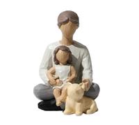 Waowumar Statuette per la famiglia, scultura in resina, statuetta di padre e figlia, regalo per la decorazione della casa per compleanno, Ringraziamento, Natale, festa del papà