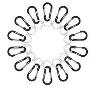 WAPAG Moschettone 5cm Alluminio Mini Moschettoni Portachiavi per Chiavi Piccoli Elementi Zaino Casa Campeggio Escursioni a Piedi in Escursione (14pcs Nero)