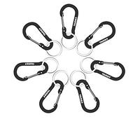 WAPAG Moschettoni 5cm Mini Clip Piccoli Portachiavi Hook di Primavera Biner per Chiavi Altri Articoli Ambulatori da casa Campeggio Escursioni (7Nero)
