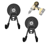 Wapasezyar 2 ganci magnetici extra forti, ganci magnetici per garage con doppio gancio, ganci da parete per garage, forti magneti da parete per giardino, capannone, spazio degli attrezzi (nero, 6,6 mm