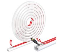 Wapasezyar Canalina autoadesiva bianca, mini canalina flessibile semicircolare, ponte per cavi per la protezione dei cavi, per nascondere 1 cavo per pavimenti, soffitti, pareti, piastrelle (3 metri)