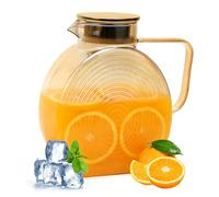 Wapasezyar Caraffa in vetro da 2,2 litri/74 once, caraffa in vetro con coperchio, facile da pulire, per il frigorifero, brocca per tè freddo, latte, caffè, vino, vetro borosilicato