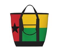 WapNo Bandiera della Guinea-Bissau Tote Bag isolata mantiene il freddo ideale per la consegna di cibo, viaggi isolamento o mantenere freddo in spiaggia, nero, taglia unica, Nero, One Size