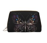 WapNo Borsa cosmetica portatile della farfalla della scienza, cuoio del PVC, chiusura dello zip, borsa da viaggio della borsa da toilette, borsa di immagazzinaggio, bianco, Taglia unica