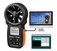 WapoRich RQ-866A Anemometro portatile con connessione USB al PC, misuratore di flusso d'aria CFM per misurare la temperatura del vento/flusso d'aria/umidità per HVAC Drone Flying Hunting