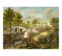 War American Civil Battle Antietam USA Art Print Poster Wall Decor 12X16 Inch Guerra americano Civile Battaglia Stati Uniti d'America Manifesto Parete