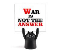War is not The Answer Love peworld - Porta memo con gatto nero