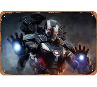 War Machine Avengers Endgame 4K Avengers Endgame Game Poster decorativo in metallo, targa in metallo vintage, adatta per casa, bar, cortile, camper, cucina, ufficio, 30,5 x 20,3 cm, 4 fori per