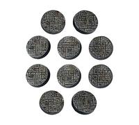War World Gaming Fantasy Village 10 x Basette Rotonde Lastricate per Miniature (25mm) - 28mm Wargame Terrain Modello Diorama Figure Basi Piedistalli Guerra Medievale Fantasy Spedizione Tracciata