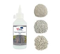 War World Scenics Kit 3 x Pietrischi Misti & Colla per Massicciata Ferroviaria - Grigio Chiaro