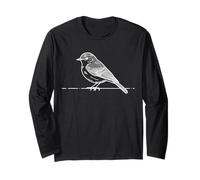 Warbling Vireo Bird Line Art Ornitologia Design Maglia a Manica