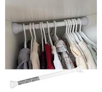 Wardrobe Hanging RailCloset Rod Adjustable Hanging Clothes Rails Rack for Bedroom, Non-Skid Spring Tension Rod for Garment Organizer, Expandable Curtain Extender Tube for Dorm Window(White,88 130cm (3