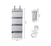 Wardrobe Storage Organizer Hanging Storage Over The Door Storage Organizer Foldable (Blue dot) 4 Pockets Door Hanging Closet Storage with 2 Hooks