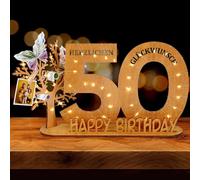 Warehouse 2024, regalo di compleanno originale per donne e uomini, regalo di denaro per compleanno con cartello in legno, libro degli ospiti, decorazione per compleanno, in legno, per ospiti (50)